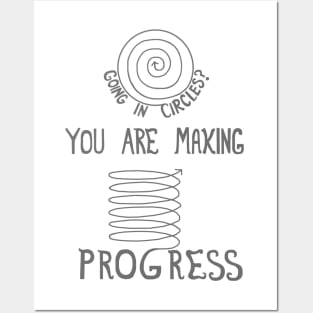 Inspirational Circle Progress Affirmation Posters and Art